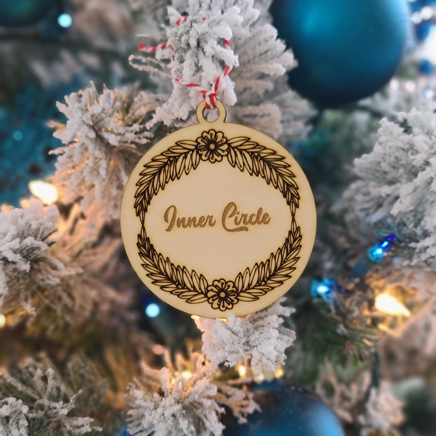 Custom Engraved Wreath Ornament
