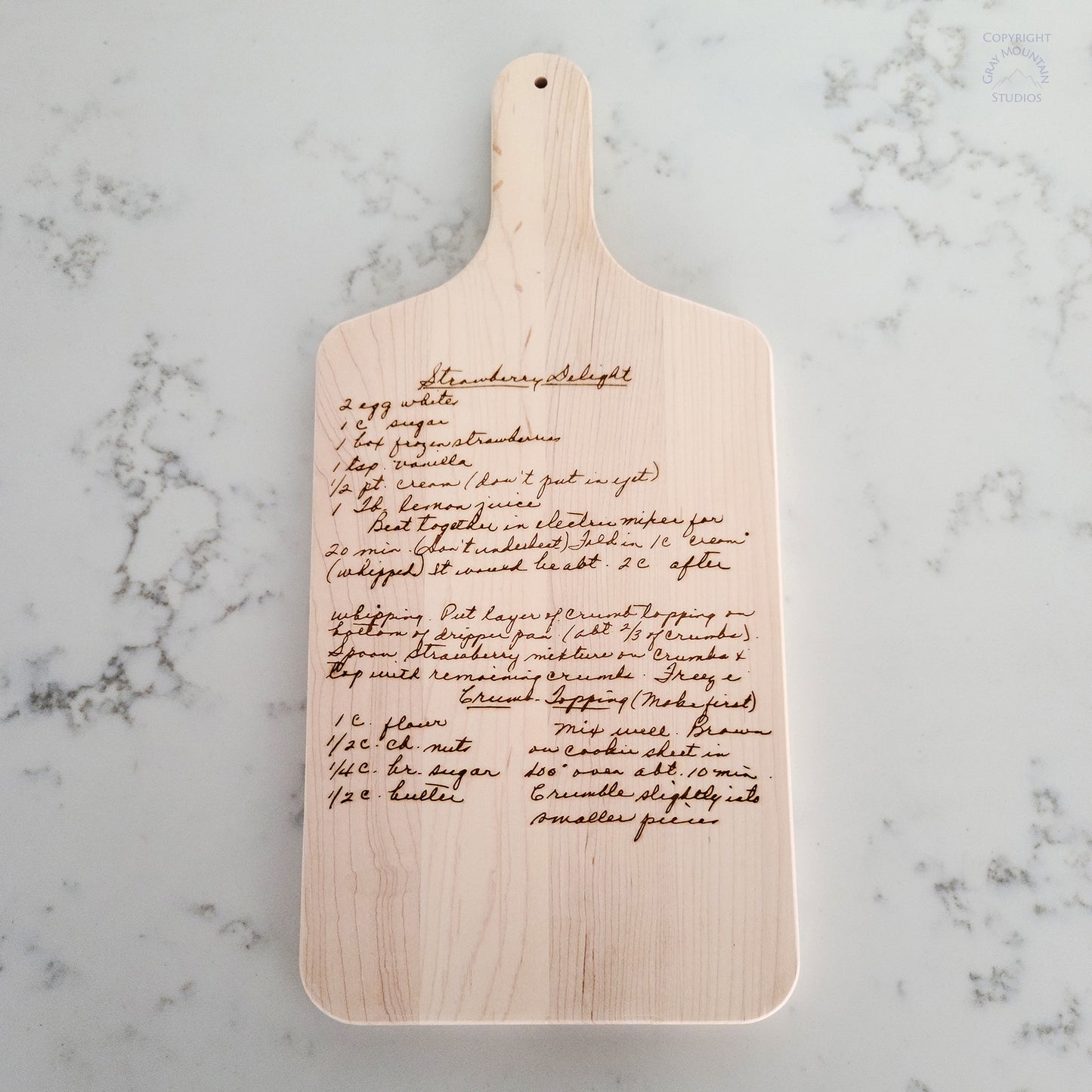 Custom Engraved Handwritten Cutting Board
