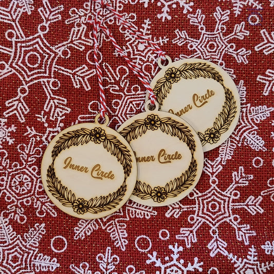 Custom Engraved Wreath Ornament